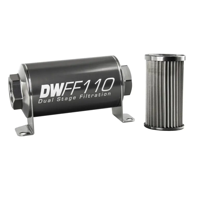 Deatschwerks Stainless Steel 10An 10 Micron Universal Inline Fuel Filter Housing Kit (110Mm) 2