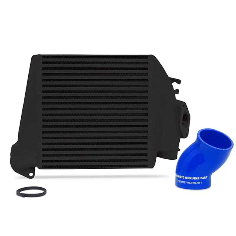 Mishimoto 08-14 Subaru Wrx Top-Mount Intercooler Kit - Powder Coated Black & Blue Hoses 2