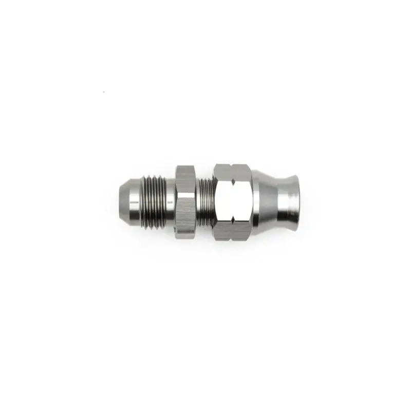 Deatschwerks 6An Male Flare To 5/16In Hardline Compression Adapter - Anodized Matte Black 1