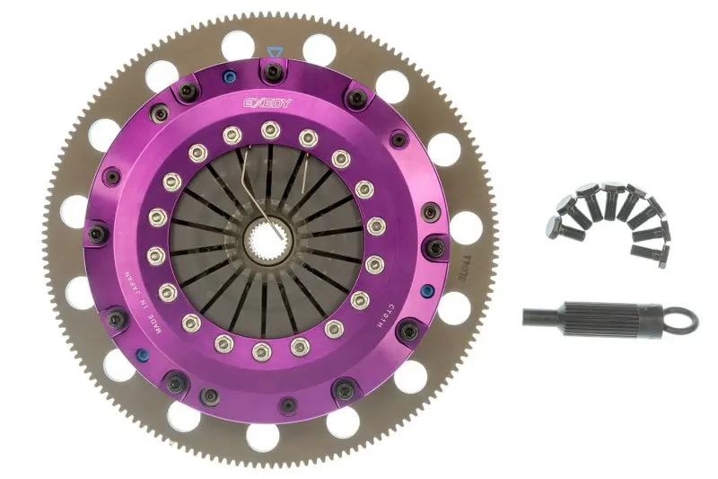 Exedy 96-16 Ford Mustang V8 4.6L/5.0L Hyper Twin Cerametallic Clutch Sprung Disc Push Type Cover 1