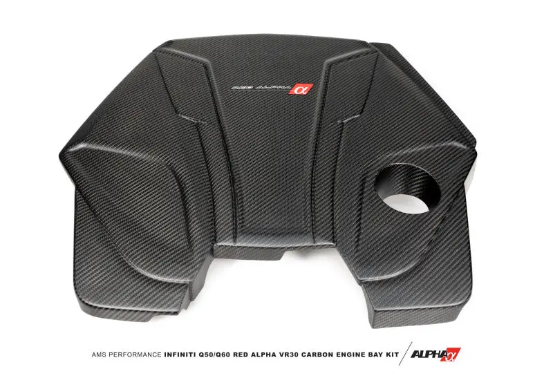 Ams Performance Infiniti 17+ Q60 / 16+ Q50 3.0Tt Alpha Matte Carbon Engine Cover 2