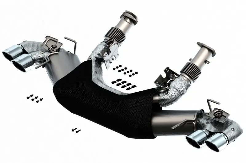 Borla 2020 Chevrolet Corvette C8 6.2L S-Type Exhaust System Dual Round A/C Tips 4Inx 4.75In 1