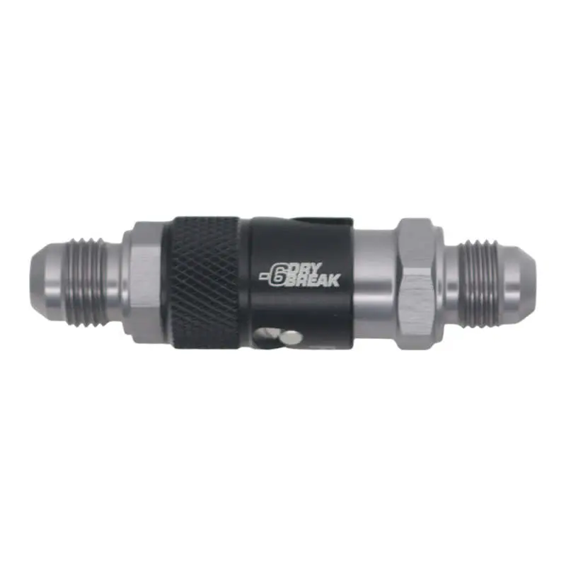 Deatschwerks 6An Male Flare Quick Disconnect Dry Break Fitting - 2 Pieces Anodized Matte Black 1