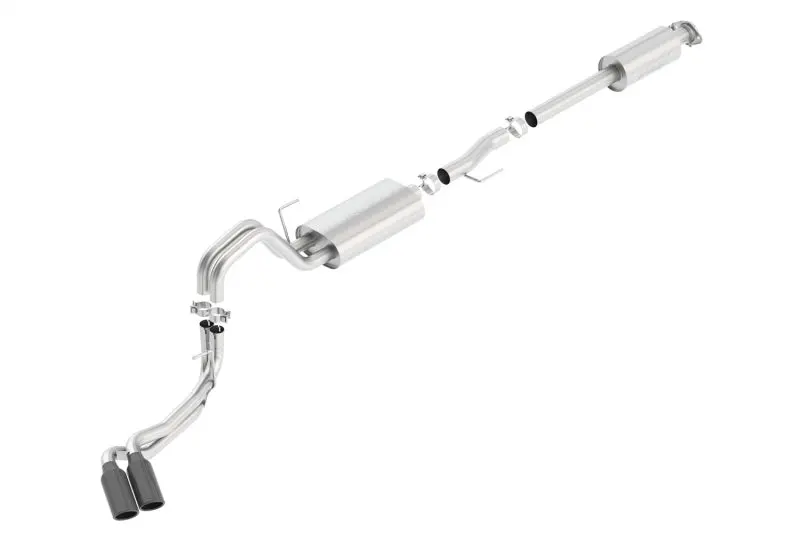 Borla 15-17 Ford F-150 2.7/3.5L V6 / 5.0 V8 2/4Wd Black Chrome Angle-Cut Side Exit Catback Exhaust 1