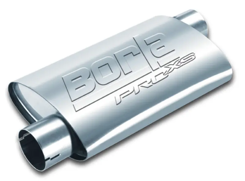 Borla Universal Pro-Xs Muffler Oval 2.5In Inlet/Outlet Offset/Offset Notched Muffler 1