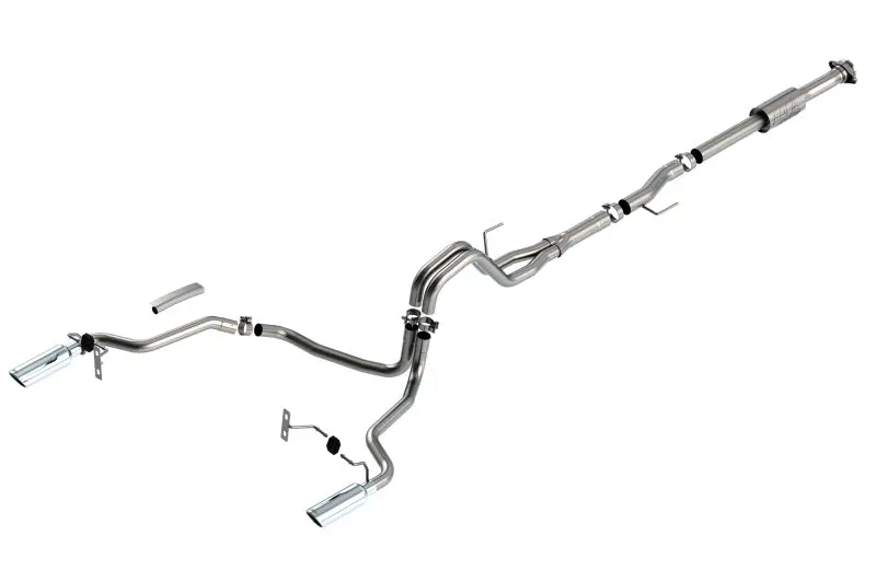 Borla F-150 2021 2.7L/3.5L 2/4Wd 4Dr Cc Sb Ec Stb Lari/King R/Plinum/Ltd 3/2.25 Cat-Back Ak Chr Tips 1