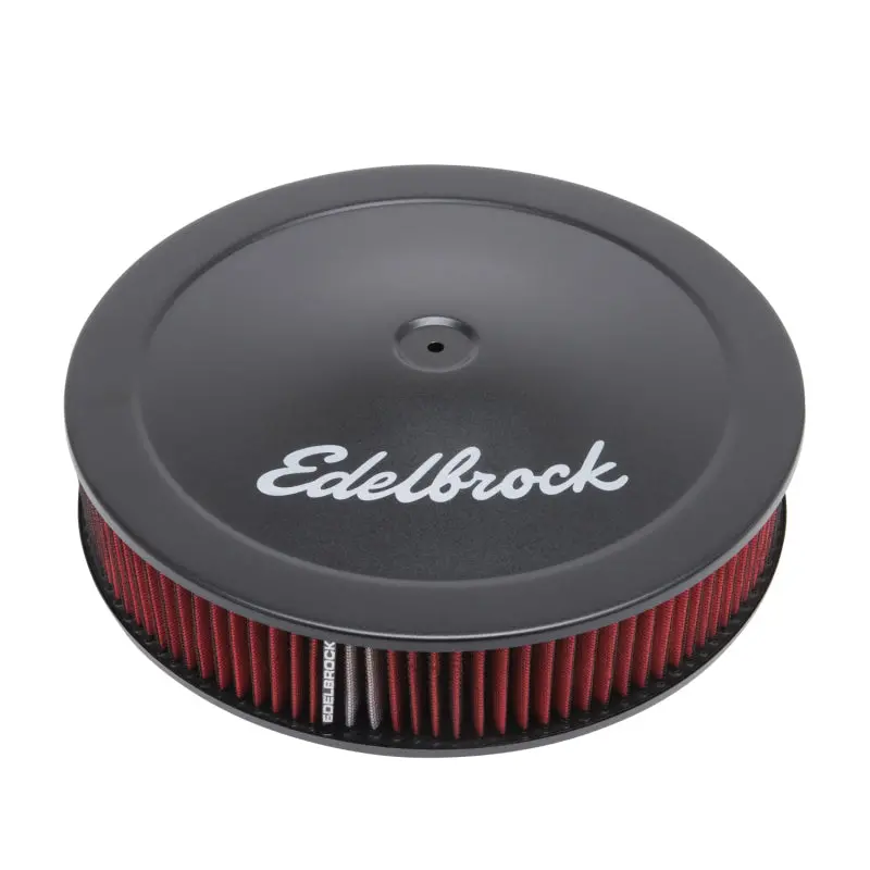 Edelbrock Air Cleaner Pro-Flo Series Round 14 In Diameter Cloth Element 3/8Indropped Base Black 1