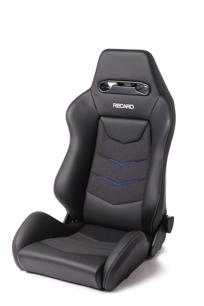 Recaro Speed V Driver Seat - Black Leather/Blue Suede Accent 1