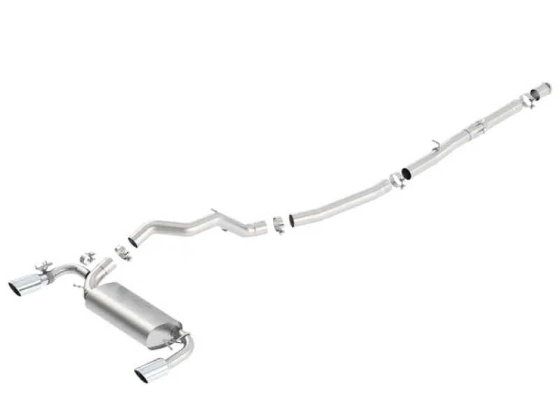 Borla 16-17 Ford Focus Rs 2.3L Mt Round Angle-Cut Tips Split Rear Exit Atak Catback Exhaust 1