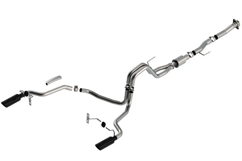 Borla F-150 2021 5.0L 2Dr Rc Sb (122.8 Wb) Xl/Xlt 3/2.25 Sre Cat-Back Atak Black Chrome Tips 1