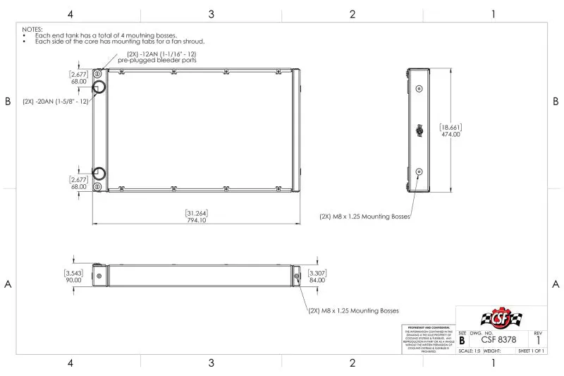 Csf Motorsport Dual-Pass Competition Radiator 2