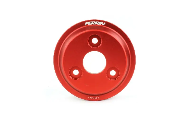 Perrin 22-25 Subaru Wrx / 21-25 Crosstrek / 20-25 Lgt/Obxt/Fxt Lightweight Water Pump Pulley - Red 2