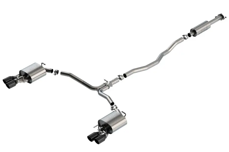 Borla 18-20 Toyota Camry Xse 3.5In Tip Dual Split Rear Exit Cat Back S-Type Exhaust Black Chrome 1