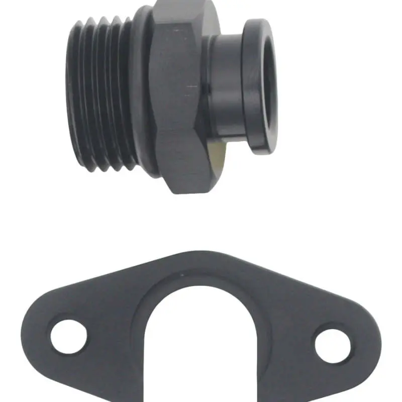 Deatschwerks 8An Orb To Polaris Rzr Turbo Oe Regulator Adapter - Anodized Matte Black 1