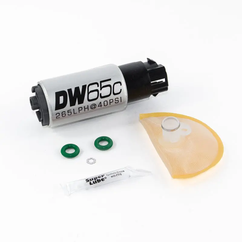 Deatschwerks Dw65c 265 Lph Compact Fuel Pump Kit With Mounting Clips For Wrx Sti Legacy Gt Gto 1
