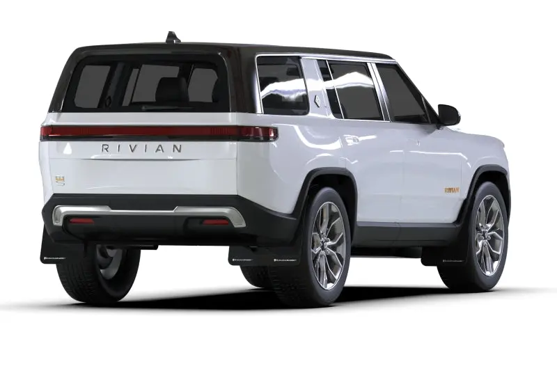 Rally Armor 22-26 Rivian R1s Black Ur Mud Flap W/White Logo 2