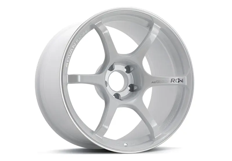 Advan Rg-4 18X9 +35 5X114.3 Racing White Metallic And Ring Wheel 1