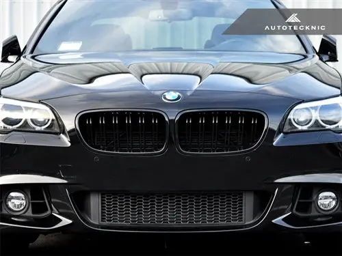 Autotecknic Dual-Slats Gloss Black Front Grille Set - F10 5-Series | M5 1