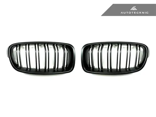 Autotecknic Dual-Slats Stealth Black Front Grille Set - F30 3-Series 1