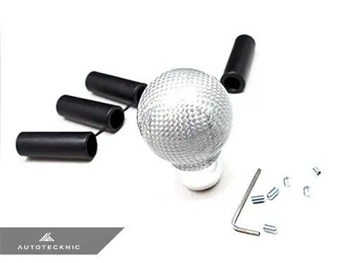 Autotecknic Sphere Silver Fiber Shift Knob - Universal 1
