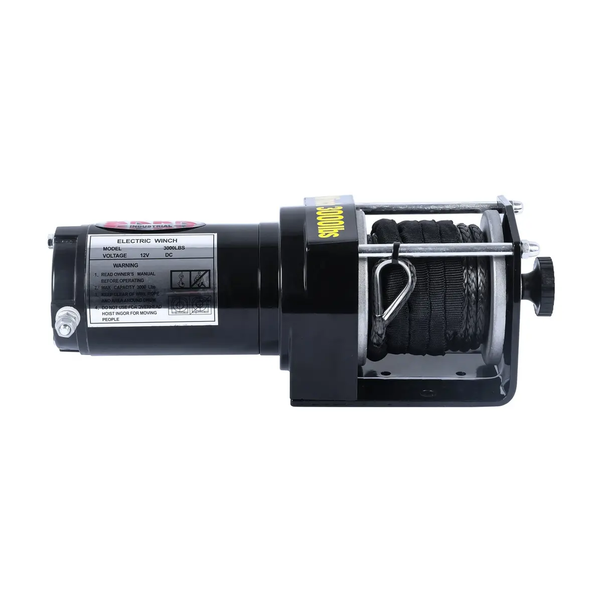 Electric Winch 3000Lb Capacity, Atv-3000S, Grey Synthetic Rope Dc 12V Winch For Atv, Utv, 4Wd Recovery 1