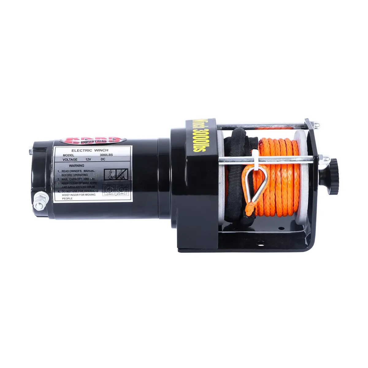 Electric Winch 3000Lb Capacity, Atv-3000S, Orange Synthetic Rope Dc 12V Winch For Atv, Utv, 4Wd Recovery 1