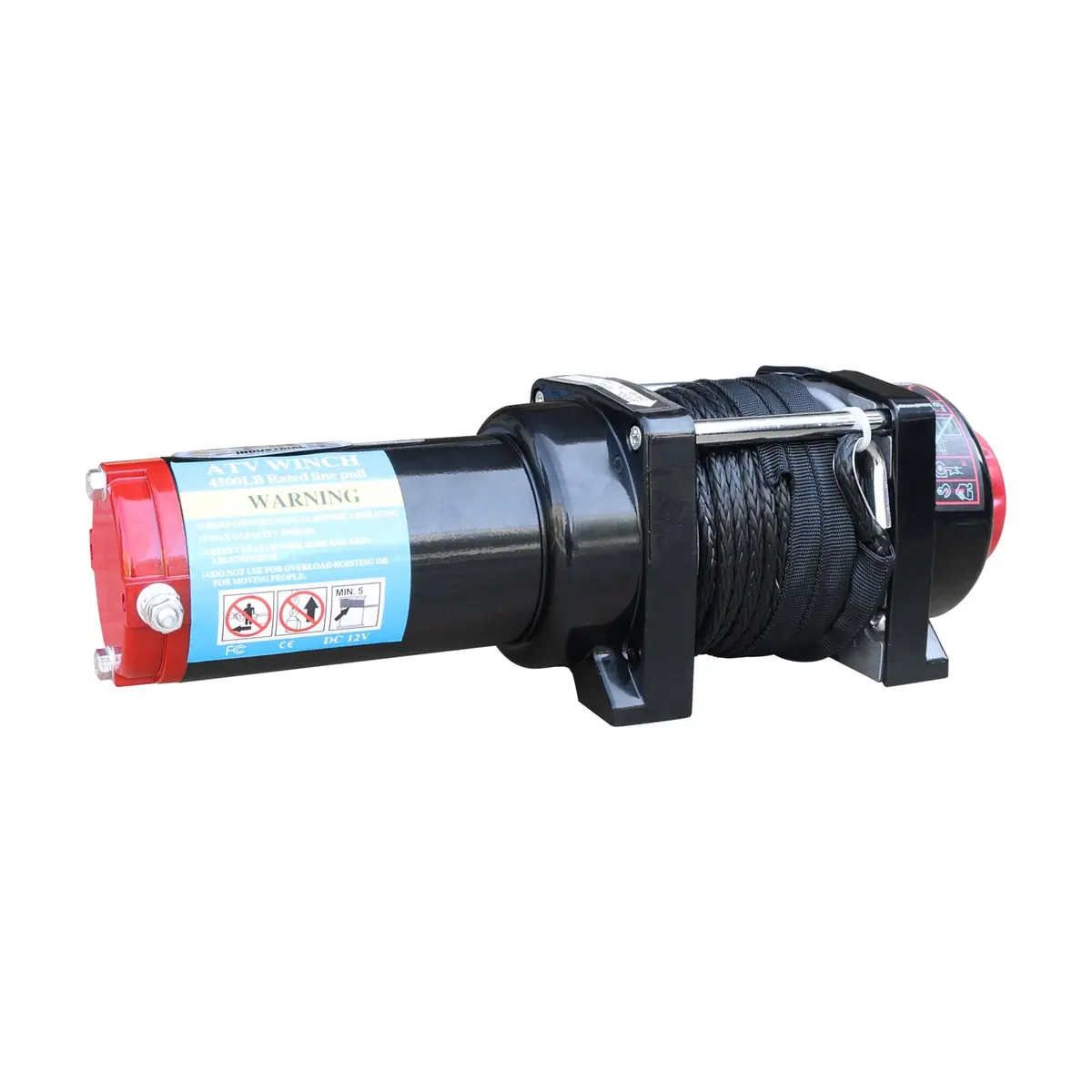 4Wd Recovery Electric Winch 4500Lb Capacity, Grey Synthetic Rope Atw-4500S Dc 12V Atv/Utv/Trailer Winches 1