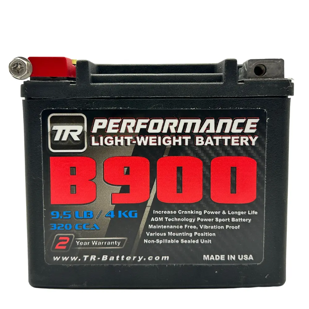 Tr-B900 9Lbs Agm Lightweight Battery Street Use Track Use Race Use Universal Fit With Ctek Battery Tender (Optional) 1