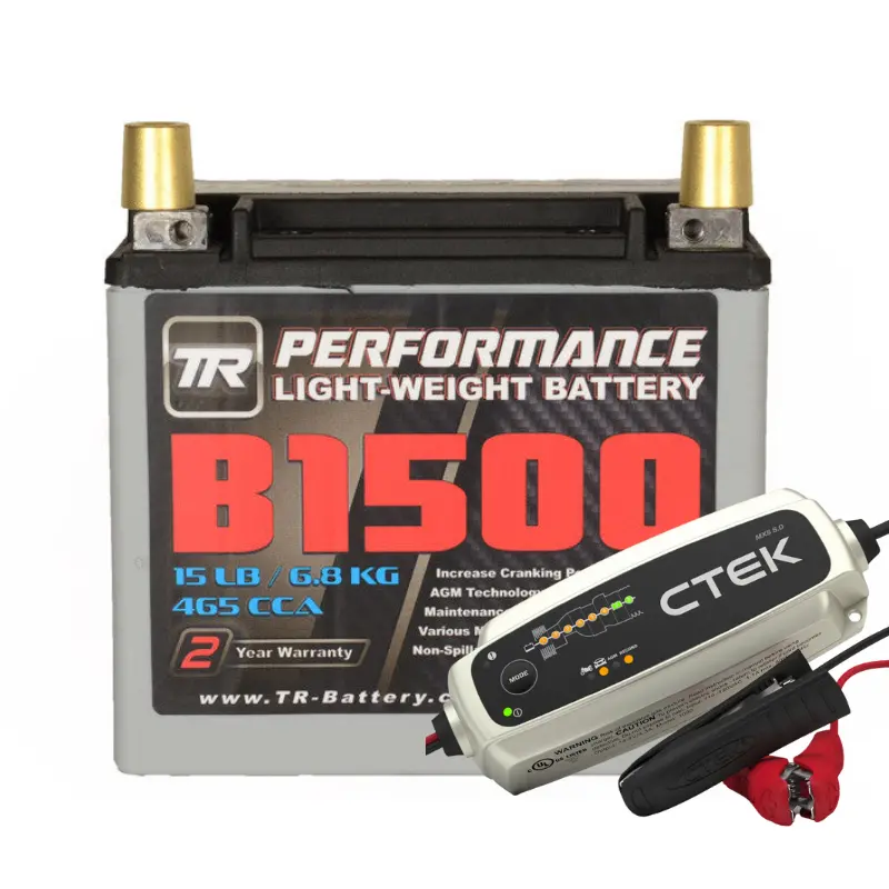 Tr-B1500 15Lbs Agm Lightweight Battery Street Use, Race Use, Track Use Universal Fit With Battery Tender (Optional) 2