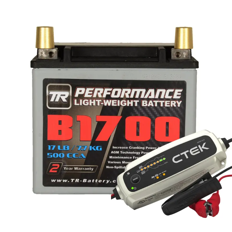 Tr-B1700 17Lbs Agm Lightweight Battery Street Use Race Use Track Use Universal Fit With Battery Tender (Optional) 2