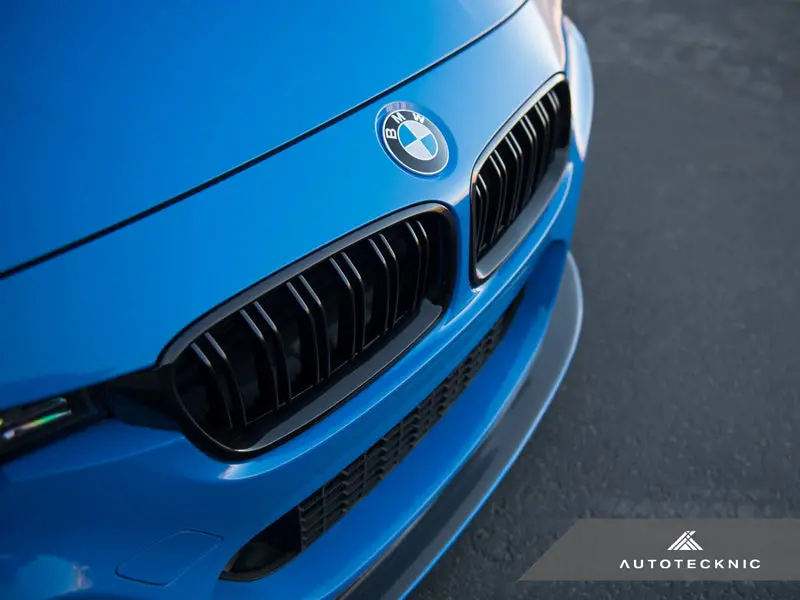 Autotecknic Dual-Slats Gloss Black Front Grille Set - F30 3-Series 1