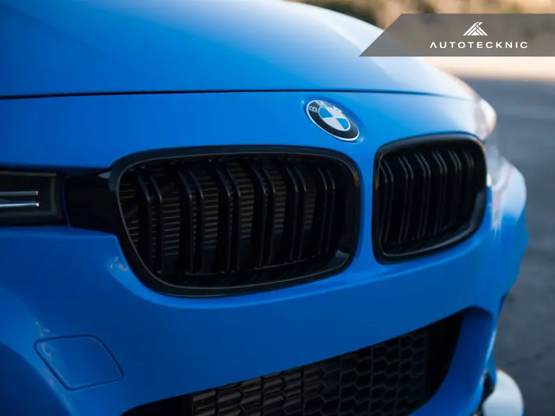 Autotecknic Dual-Slats Gloss Black Front Grille Set - F30 3-Series 2
