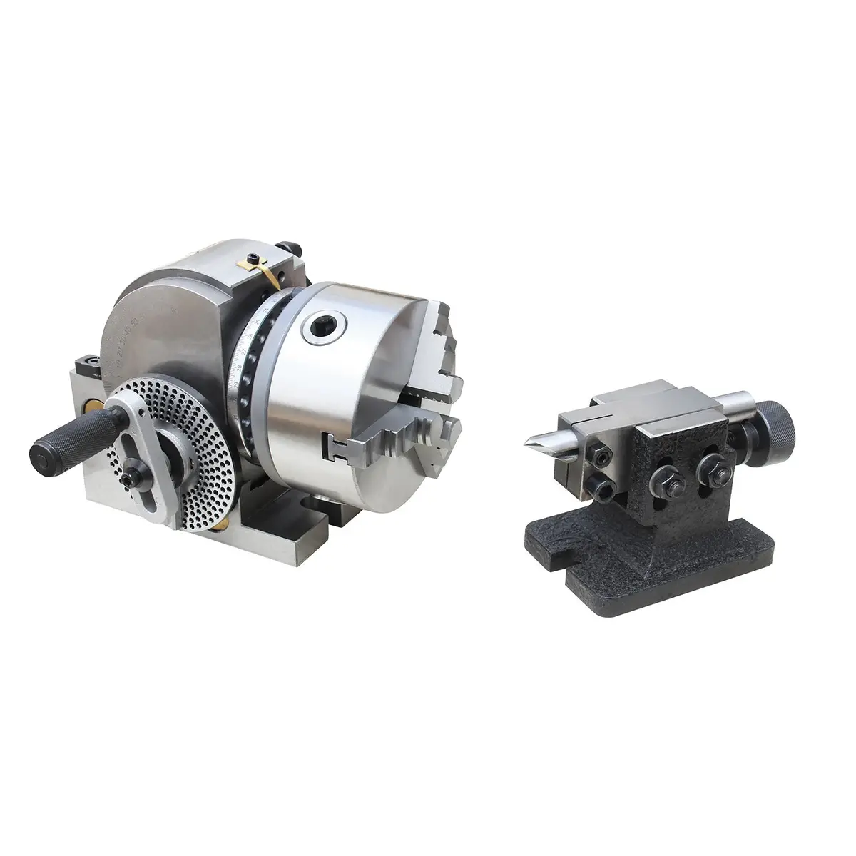 Semi-Universal Dividing Head Bs-1, Tiltable Rotary Table With 40:1 Ratio, Tailstock, 3-Jaw Chuck & Dividing Plates, Precision Milling Accessory 2