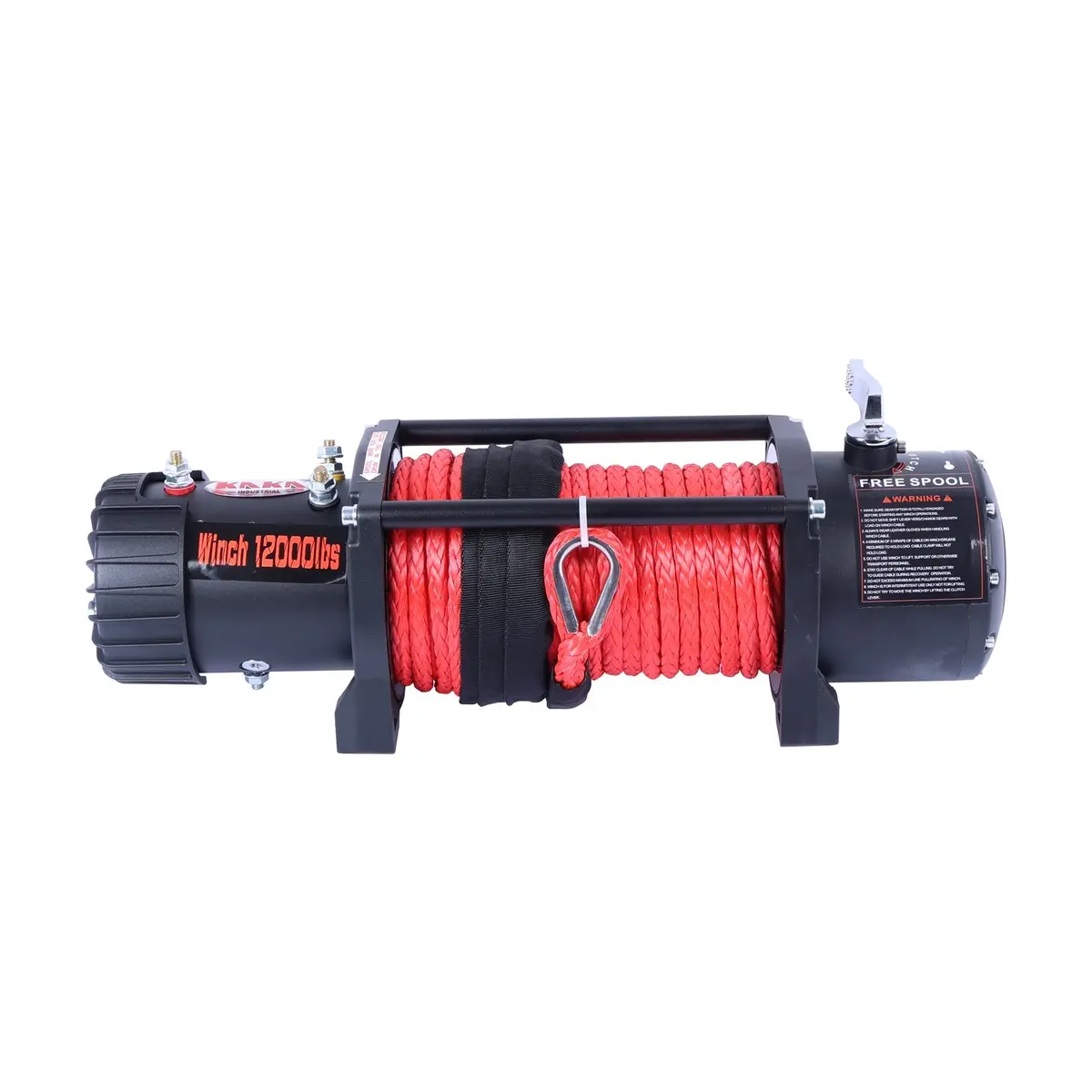 4Wd Recovery Electric Winch 12000Lb Capacity, Red Synthetic Rope Cw-12000N Dc 12V Utv Winches, Car Winched 1