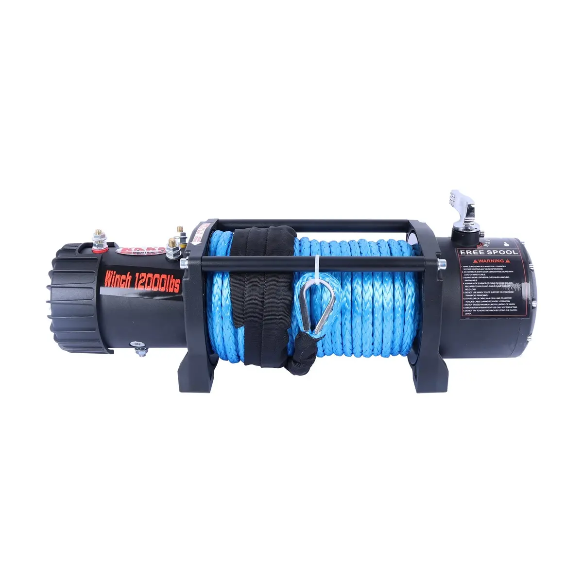 4Wd Recovery Electric Winch 12000Lb Capacity, Blue Synthetic Rope Cw-12000N Dc 12V Utv Winches 1