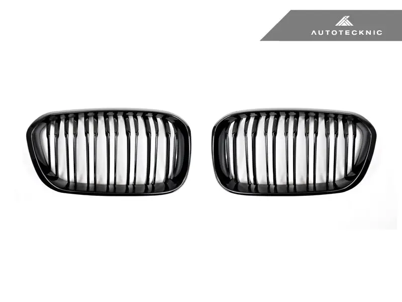 Autotecknic Dual-Slats Gloss Black Front Grille Set - F20 1-Series Lci (2015-Up) 1