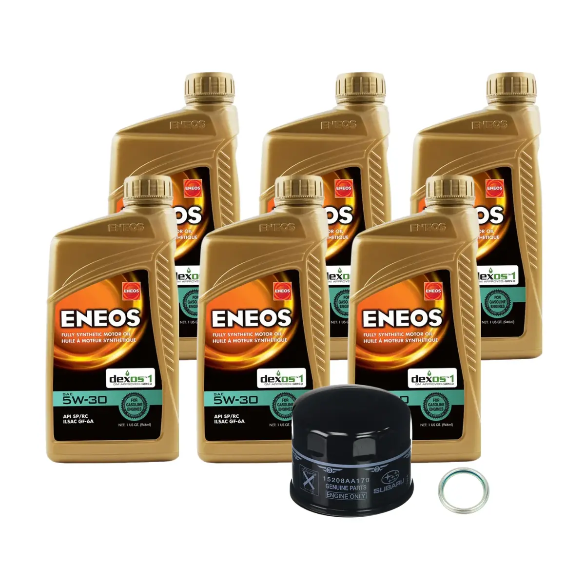 Eneos 5W-30 Fully Synthetic Motor Oil Change Kit For Subaru Wrx, Va Wrx 2.0T (2015 - 2021) 1