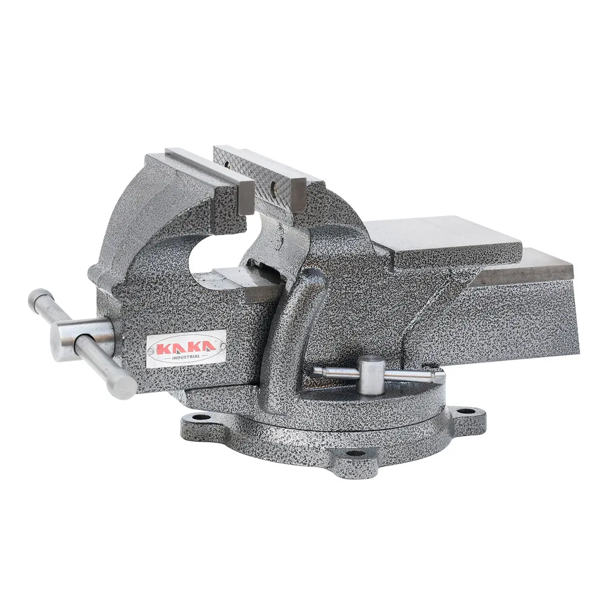 Swivel Base Bench Vice With Anvil Hps-125, Forge-Hardened Serrated Steel Jaws 125Mm Width 1