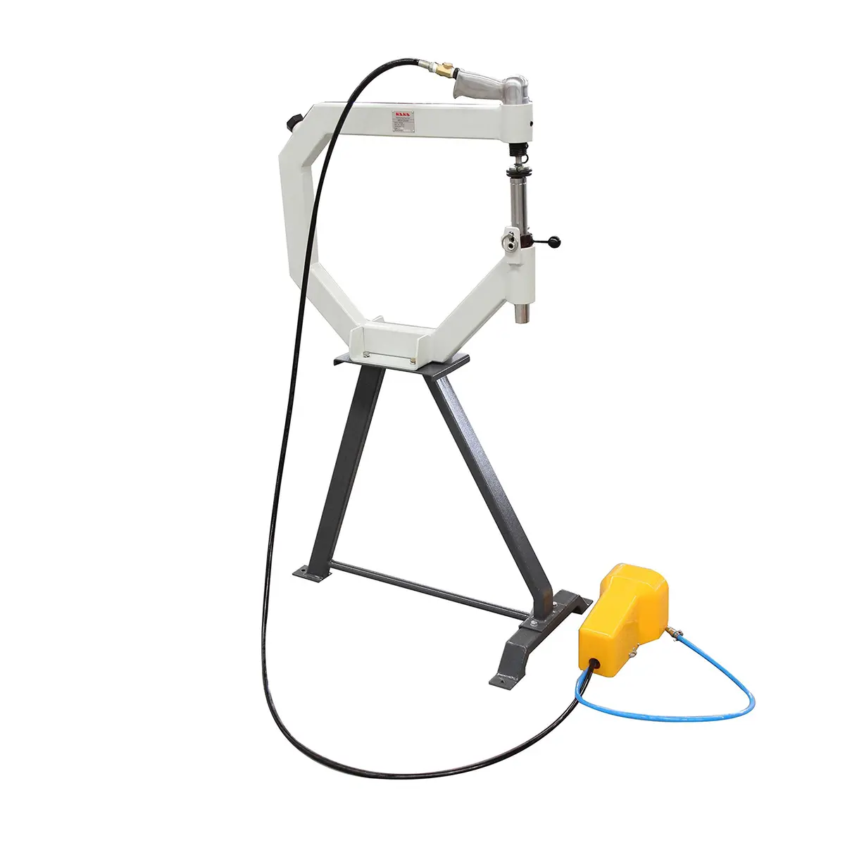 Pneumatic Planishing Hammer Pph-500, 500Mm Thraot Sheet Panel Beating Tools, Planishing Hammer With Steel Frame Stand And Foot Pedal 2