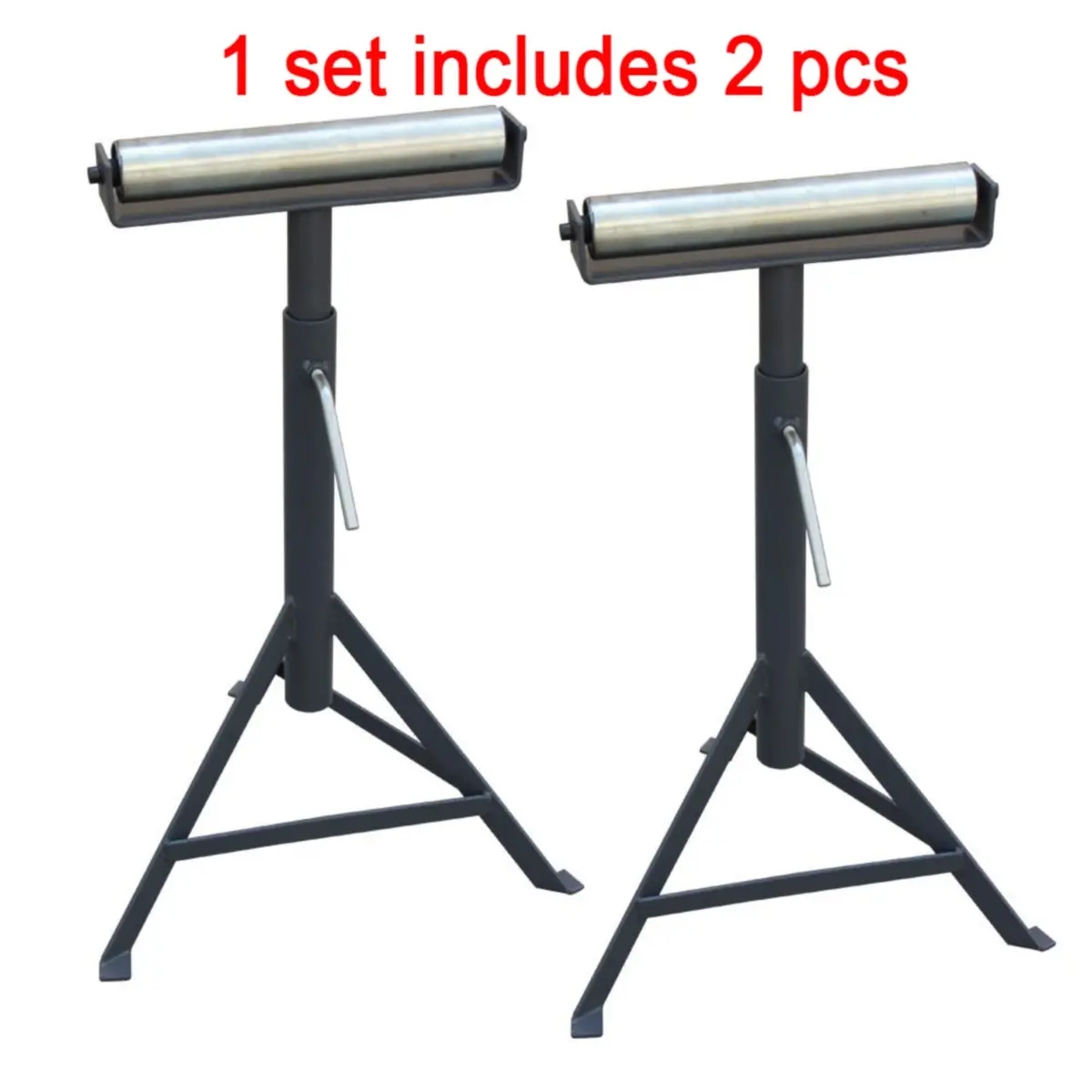 Material Support Rb-1000 (Sold In Pair), Adjustable 585Mm To 980Mm Height Roller Stand With 290Mm Ball Bearing Roller, 150 Kg Loading Capacity 1