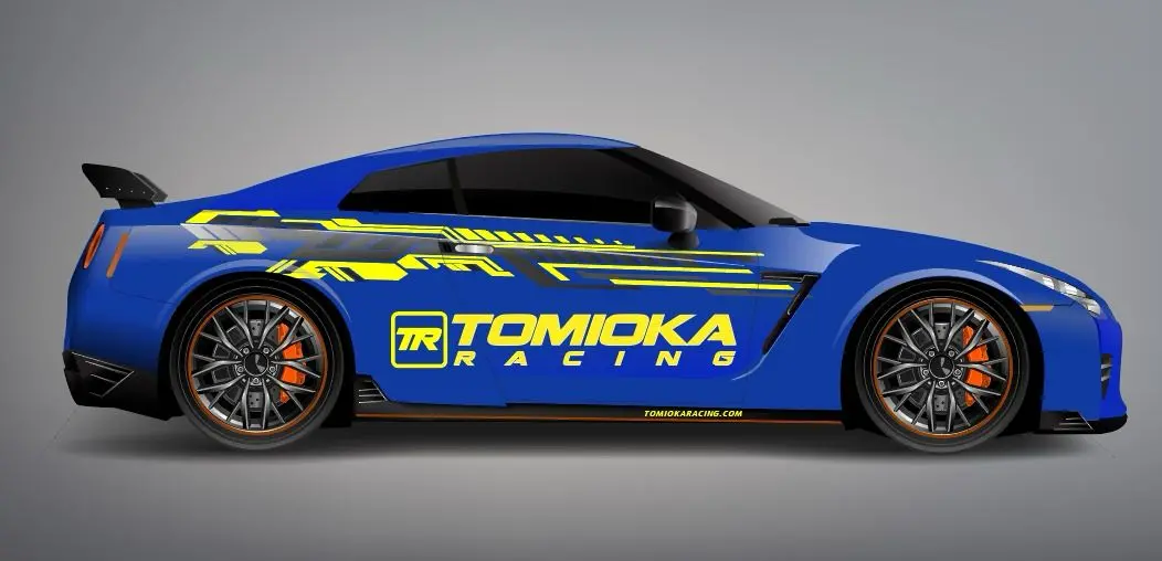 Tomioka Racing Car Decal Set (4 Pcs) Includes 2 X Design 90"X15", And 2 X Tomioka Racing Logo 30"X8" Fits Subaru Wrx 2023 1