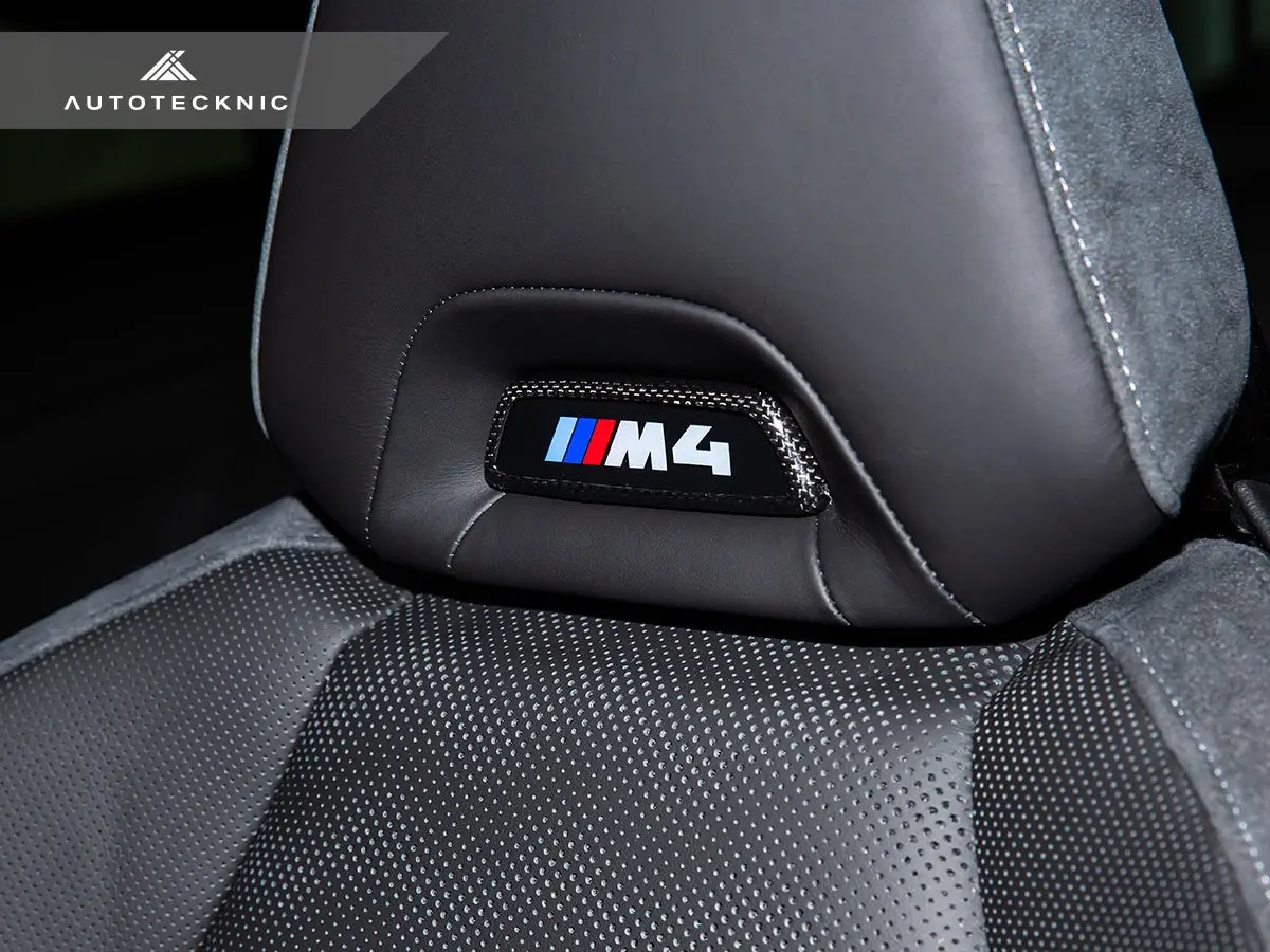 Autotecknic Dry Carbon Front Seat Illuminated Emblem Surround Set - Bmw M 2
