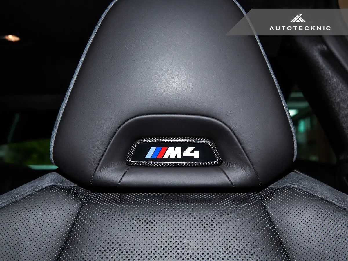 Autotecknic Dry Carbon Front Seat Illuminated Emblem Surround Set - Bmw M 4