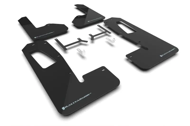 Rally Armor 22-26 Rivian R1s Black Ur Mud Flap W/Light Blue Logo 1
