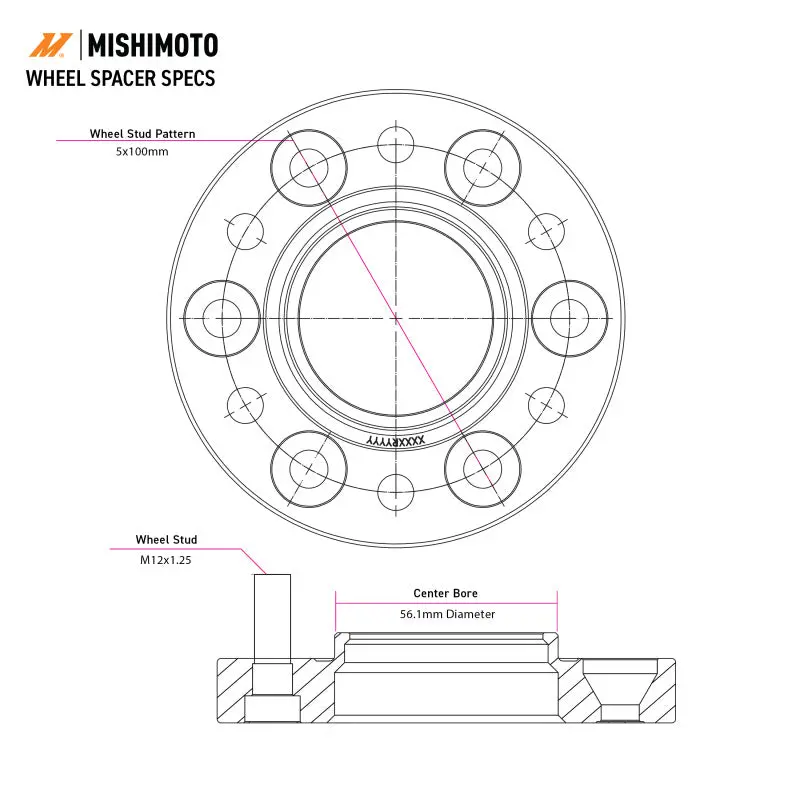 Mishimoto Wheel Spacers - 5X114.3 - 66.1 - 15 - M12 - Black 2