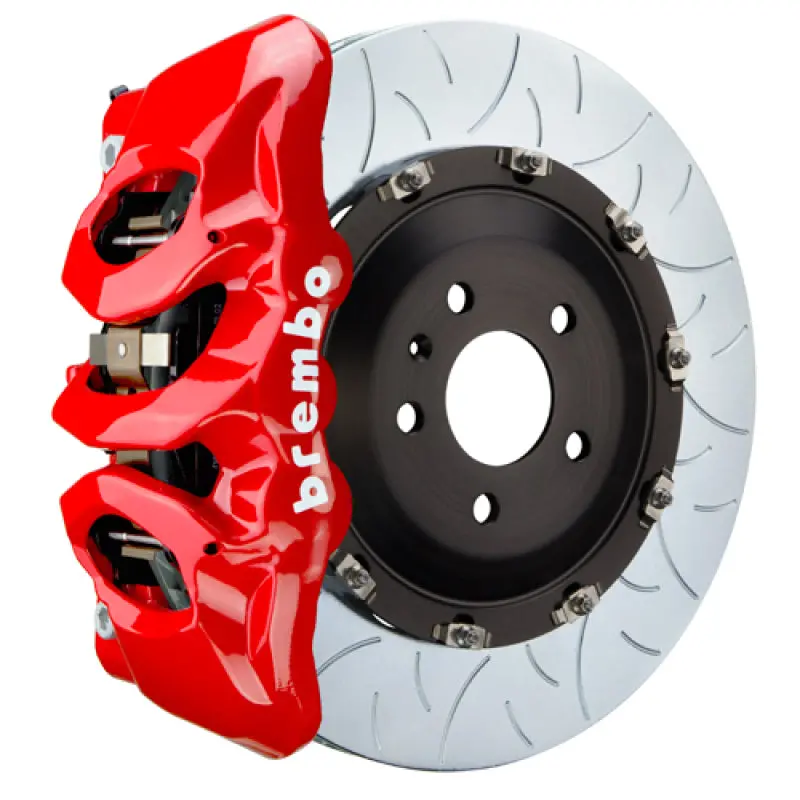 Brembo 15-19 Volkswagen Golf R Front Gt Bbk 6 Piston Cast 380X34 2Pc Rotor Slotted Type3-Red 1