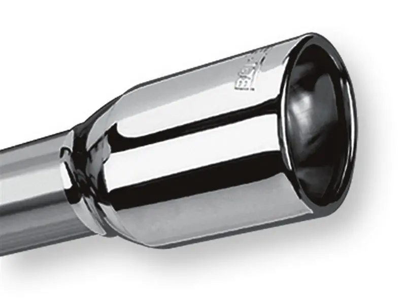 Borla Universal Polished Tip Single Oval Rolled Angle-Cut W/Clamp (Inlet 2 1/4In. Outlet 3 5/8 X 2 1 1
