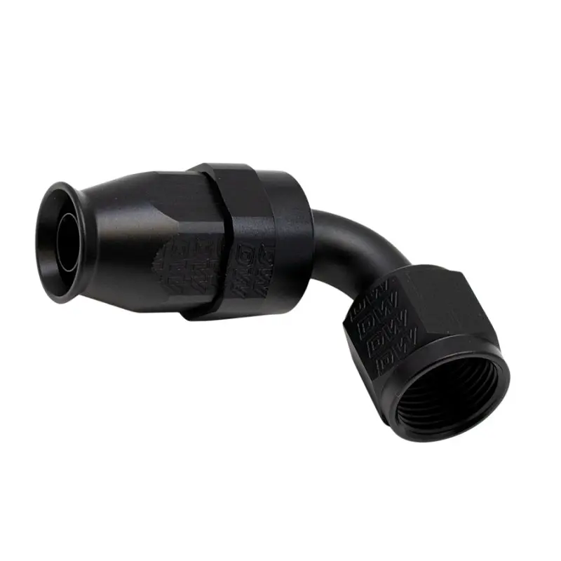Deatschwerks 8An Female Swivel 90-Degree Hose End Ptfe (Incl 1 Olive Insert) - Anodized Matte Black 1