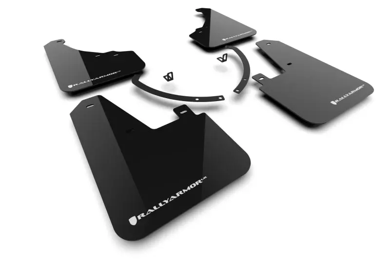 Rally Armor 24-26 Hyundai Santa Fe Black Mud Flap W/White Logo 1