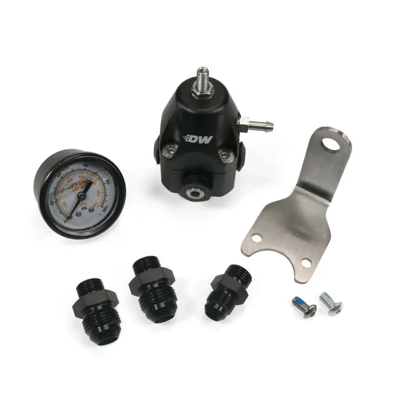 Deatschwerks Dwr1000c Afpr + Pressure Gauge + 6An & 8An Fittings - Anodized Black 1